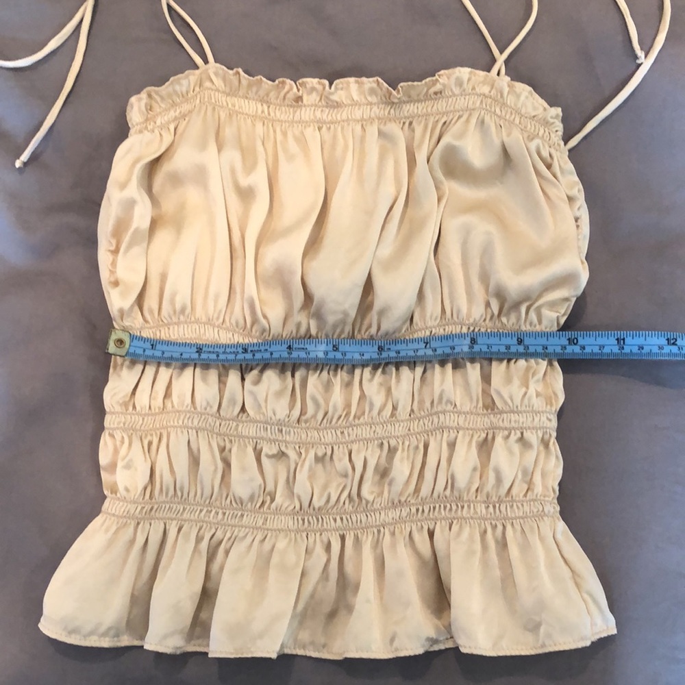 Reformation Silk Viviana Top Champagne size M Medium - Picture 12 of 13